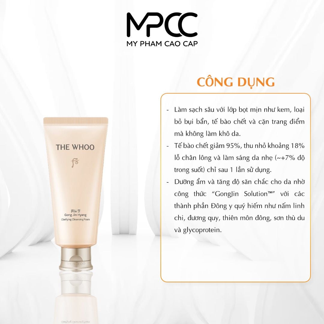  Sữa rữa mặt The Whoo Clarifying Cleansing Foam 180ml 