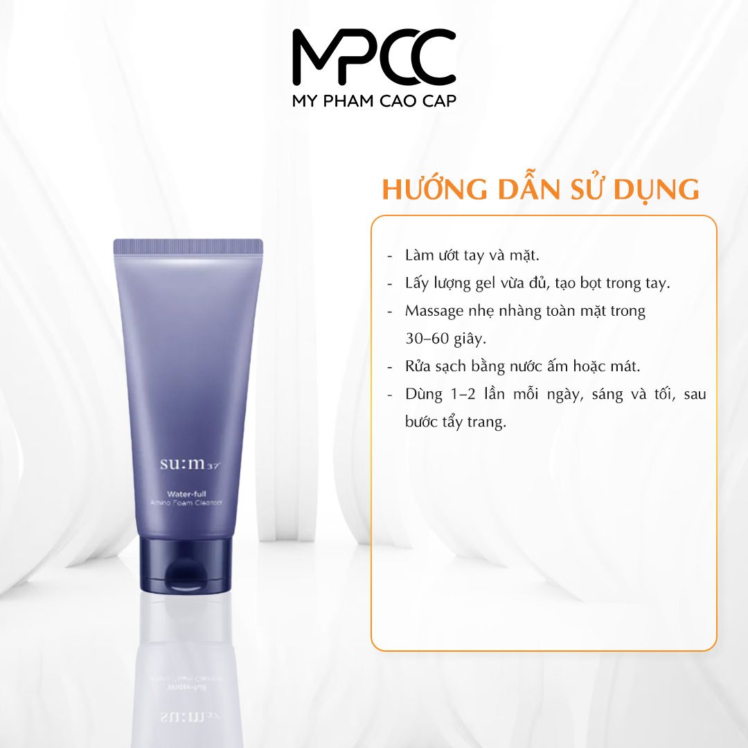 Sữa rửa mặt SUM37 Water‑full Amino Foam Cleanser 200 ml 