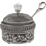  Filigree honey jar "Decorations" silver finish 10 cm 