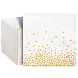  White Napkins Gold Dot 10 pack 