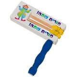  Wooden gragger , white background, blue handle 