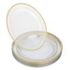  Clear with Gold Rim Plastic plates 7.5 inch 