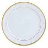  White with Gold Rim Plastic plates 7.5 inch 