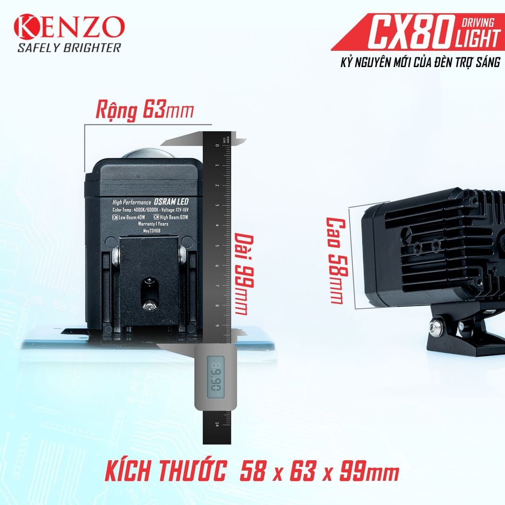 Đèn trợ sáng Kenzo CX80 chính hãng