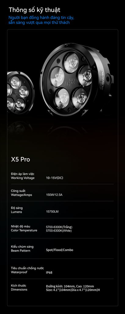 Đèn trợ sáng GR X5 chính hãng