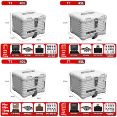 Thùng nhôm MOTOFACE T1 chính hãng 40L - 45L