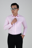  Áo sơ mi nam dài tay màu hồng phấn có túi GENTITI By Thái Tuấn- 1C802HAKT006 