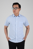  Áo sơ mi nam tay ngắn họa tiết sọc kẻ xanh GENTITI By Thái Tuấn - 1C810HAKT100 