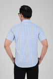  Áo sơ mi nam tay ngắn họa tiết sọc kẻ xanh GENTITI By Thái Tuấn - 1C810HAKT100 