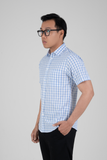  Áo sơ mi nam tay ngắn họa tiết sọc kẻ xanh GENTITI By Thái Tuấn - 1C810HAKT100 