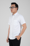  Áo sơ mi nam ngắn tay trắng họa tiết  GENTITI By Thái Tuấn - 1C812HAKT701 