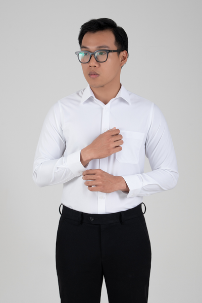  Áo sơ mi nam dài tay có túi màu trắng GENTITI by Thái Tuấn -  1C815HAKT101 