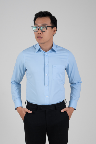  Áo sơ mi nam dài tay xanh có túi GENTITI By Thái Tuấn - 1C815HAKT005 