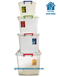  [SHIP HOẢ TỐC HN] Thùng Nhựa Chữ Nhật Trắng Có Bánh Xe 65L, 75L, 85L, 125L Nhựa Song Long 
