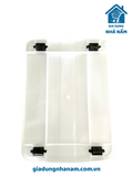  [SHIP HOẢ TỐC HN] Thùng Nhựa Chữ Nhật Trắng Có Bánh Xe 65L, 75L, 85L, 125L Nhựa Song Long 