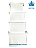  [SHIP HOẢ TỐC HN] Thùng Nhựa Chữ Nhật Trắng Có Bánh Xe 65L, 75L, 85L, 125L Nhựa Song Long 