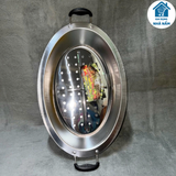  Khay inox ăn lẩu cá có quai và không quai 