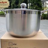  Nồi, xoong inox 3 đáy cao cấp luộc gà size 26,28,30,32,36 cm Five Star 