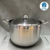  Nồi, xoong inox 3 đáy cao cấp luộc gà size 26,28,30,32,36 cm Five Star 