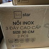  Nồi, xoong inox 3 đáy cao cấp luộc gà size 26,28,30,32,36 cm Five Star 