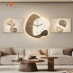 Bộ Tranh Đồng Hồ LED Treo Tường Tối Giản Hiện Đại – Trang Trí Phòng Khách Chung Cư
