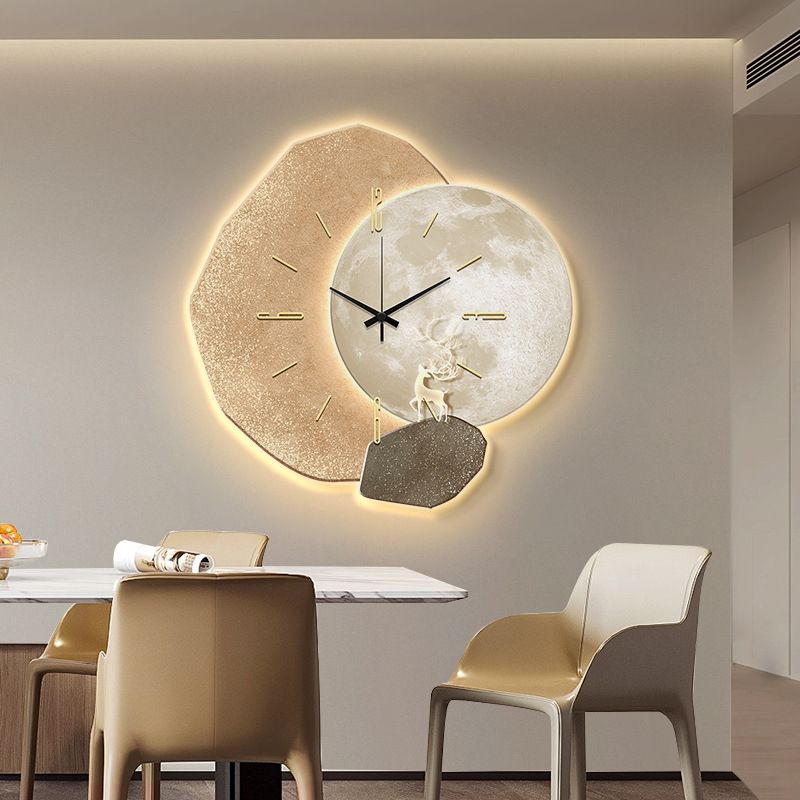 Tranh Đồng Hồ Treo Tường Gắn Đèn LED Cao Cấp – Trang Trí Phòng Khách Hiện Đại