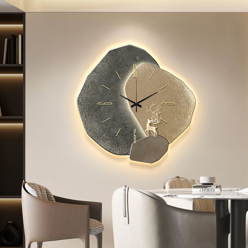 Tranh Đồng Hồ Treo Tường Gắn Đèn LED Cao Cấp – Trang Trí Phòng Khách Hiện Đại