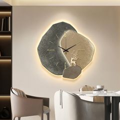 Tranh Đồng Hồ Treo Tường Gắn Đèn LED Cao Cấp – Trang Trí Phòng Khách Hiện Đại