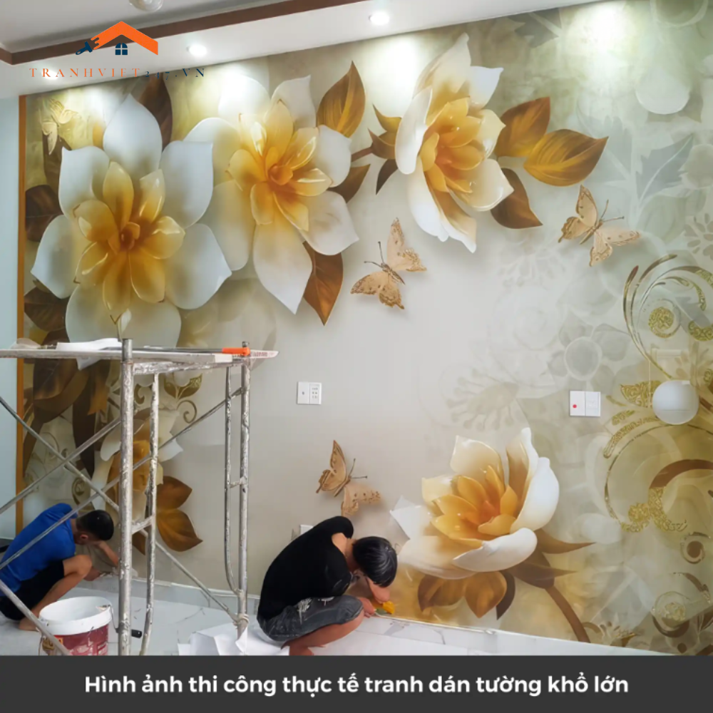 Tranh Dán Tường 3D Sơn Thủy Hữu Tình – Trang Trí Phòng Khách Hiện Đại