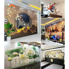 Tranh Dán Tường 3D Sơn Thủy Hữu Tình – Trang Trí Phòng Khách Hiện Đại