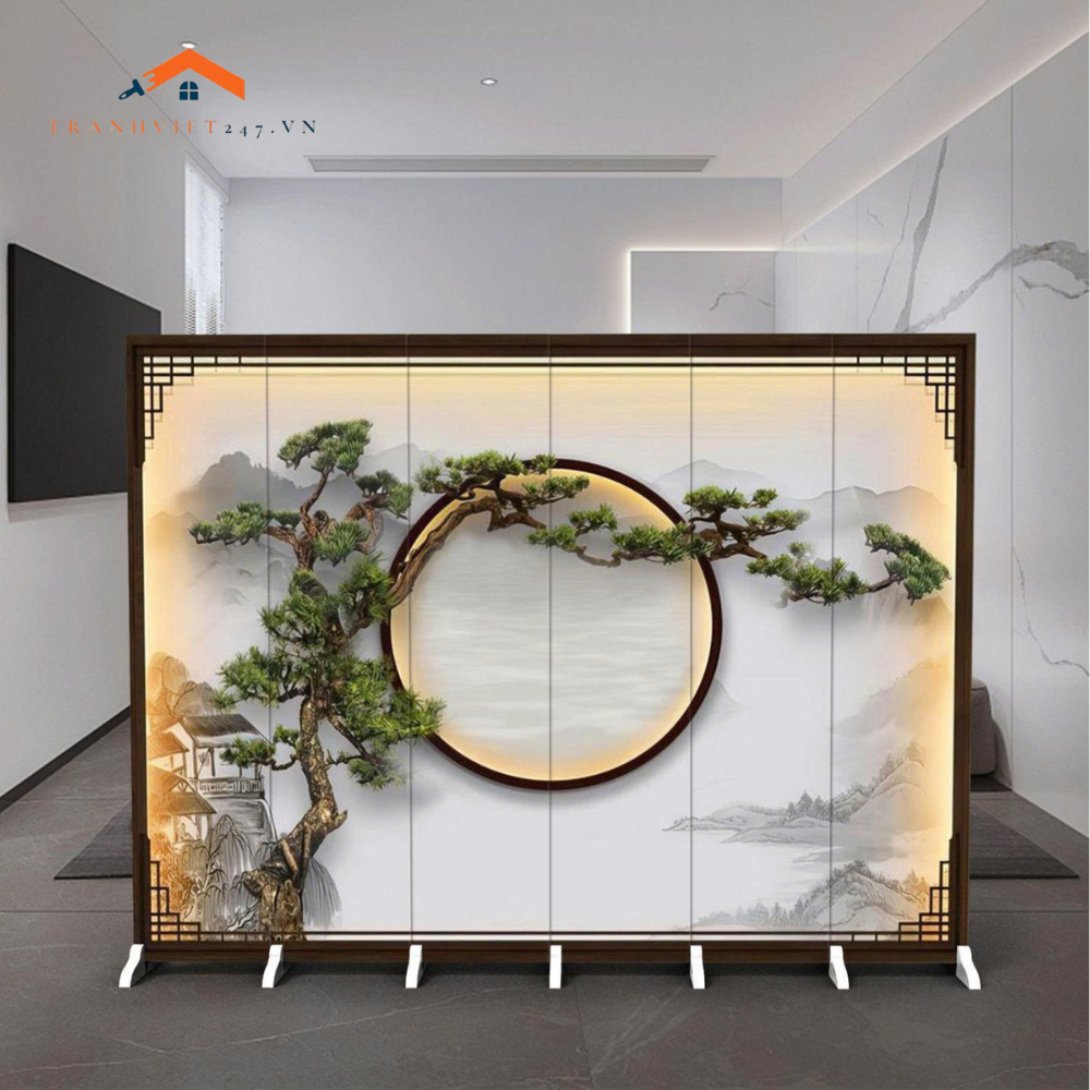 Bình Phong Hoa Anh Đào Nhật Bản – Vách Ngăn Trang Trí Phong Cách Shoji Thanh Lịch