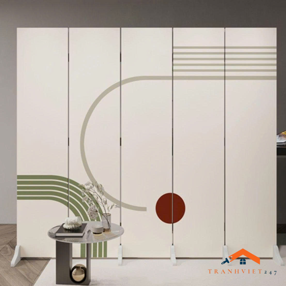 Bộ 6tấm vách ngăn bình phong dành cho phòng livetream, spa, studio khung gỗ bọc vải canvas- Tranhviet247