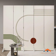 Bộ 6tấm vách ngăn bình phong dành cho phòng livetream, spa, studio khung gỗ bọc vải canvas- Tranhviet247