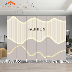 Bộ 6tấm vách ngăn bình phong dành cho phòng livetream, spa, studio khung gỗ bọc vải canvas- Tranhviet247