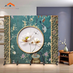 Bộ 4 tấm vách ngăn hoạ tiết đương đại in 2 mặt sắc nét -Tranhviet