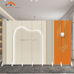 Bộ 6tấm vách ngăn bình phong dành cho phòng livetream, spa, studio khung gỗ bọc vải canvas- Tranhviet247