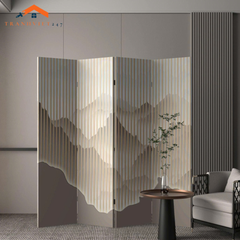 Bộ 4 tấm vách ngăn hoạ tiết đương đại in 2 mặt sắc nét -Tranhviet