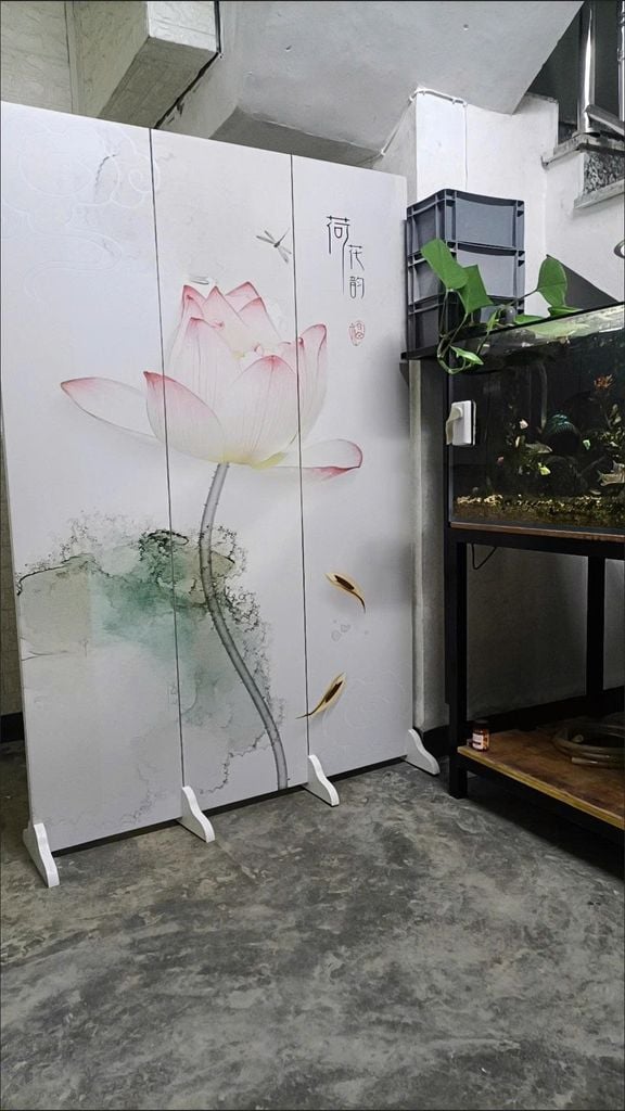 Vách Ngăn Trang Trí Hoa Sen Hồng Phong Cách Hiện Đại – Mẫu Cao Cấp Sang Trọng