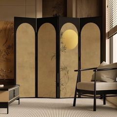 Vách Ngăn Trang Trí Nghệ Thuật Hoa Lá Trừu Tượng Màu Đen Be – Mẫu Hiện Đại Sang Trọng