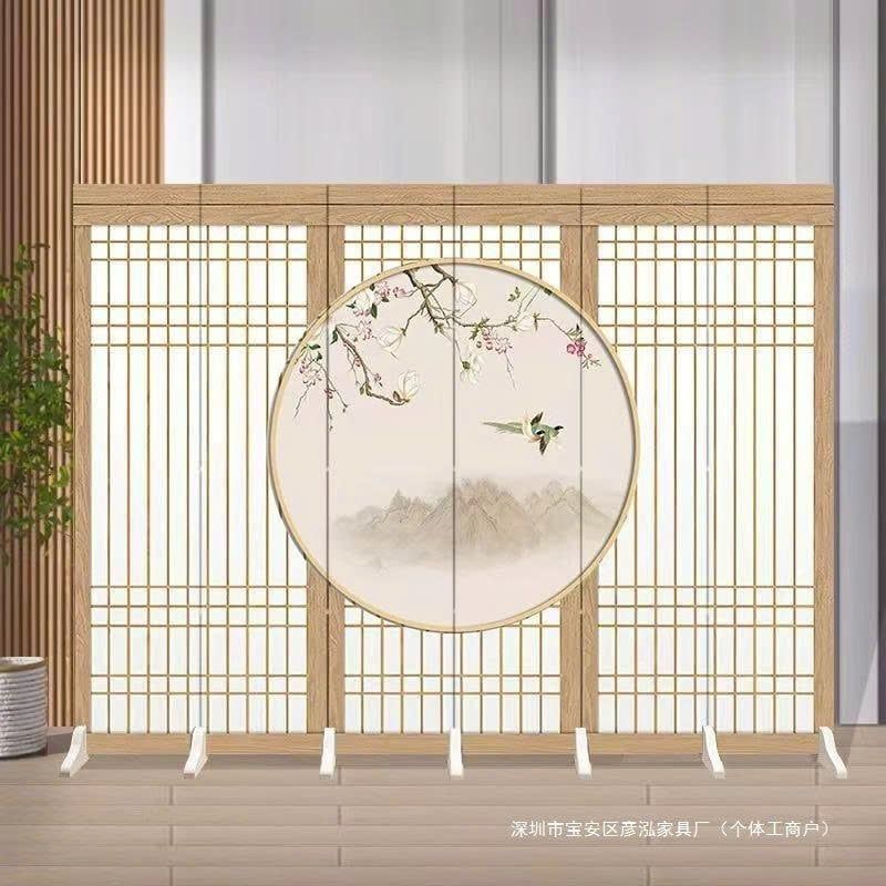 Vách Ngăn Trang Trí Họa Tiết Chim Hoa Phong Cách Nhật Bản – Mẫu Tối Giản Thanh Lịch