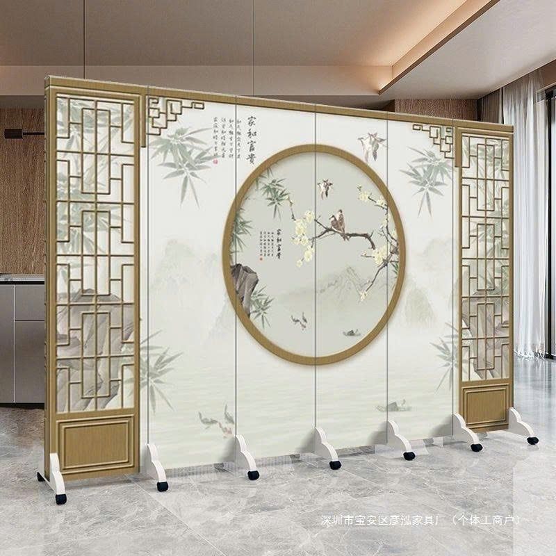 Vách Ngăn Trang Trí Họa Tiết Chim Hoa Phong Cách Nhật Bản – Mẫu Tối Giản Thanh Lịch