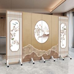 Vách Ngăn Trang Trí Họa Tiết Chim Hoa Phong Cách Nhật Bản – Mẫu Tối Giản Thanh Lịch