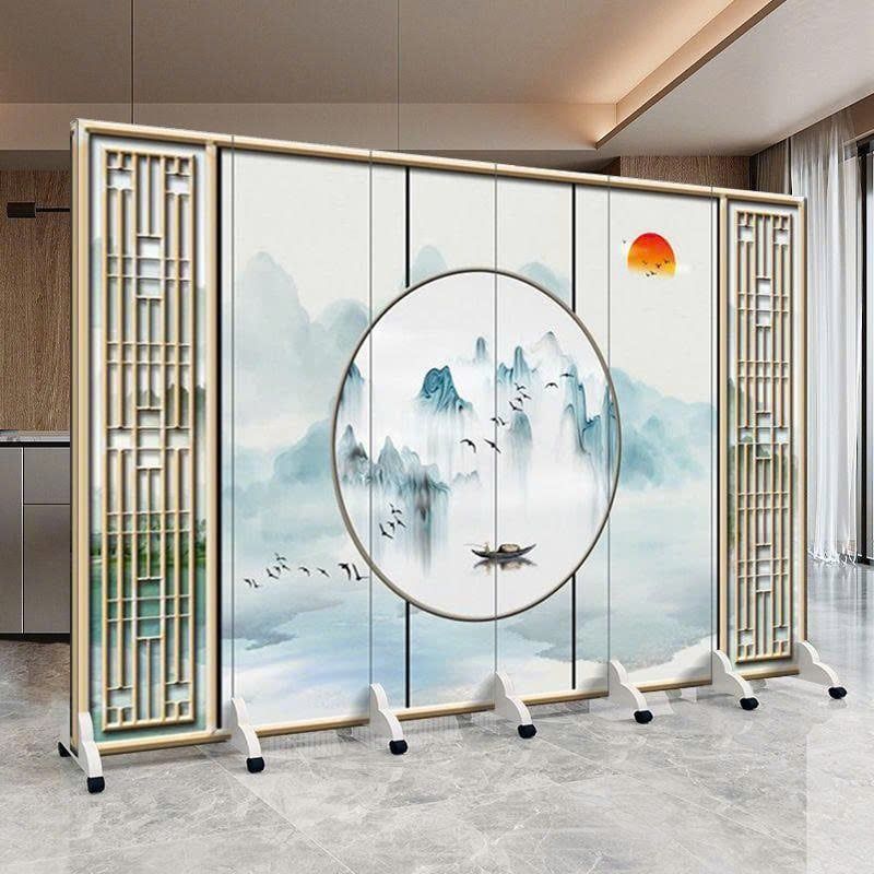 Vách Ngăn Trang Trí Họa Tiết Chim Hoa Phong Cách Nhật Bản – Mẫu Tối Giản Thanh Lịch