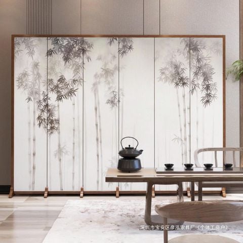 Vách Ngăn Trang Trí Phong Cảnh Sơn Thủy Hữu Tình Cao Cấp – Tranh Nghệ Thuật Trung Hoa Sang Trọng