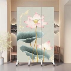 Vách Ngăn Trang Trí Hoa Sen Hồng Phong Cách Hiện Đại – Mẫu Cao Cấp Sang Trọng