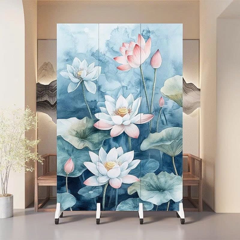 Vách Ngăn Trang Trí Hoa Sen Hồng Phong Cách Hiện Đại – Mẫu Cao Cấp Sang Trọng