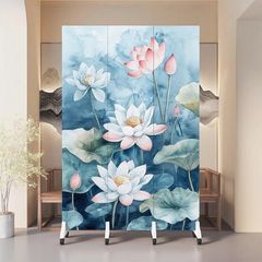 Vách Ngăn Trang Trí Hoa Sen Hồng Phong Cách Hiện Đại – Mẫu Cao Cấp Sang Trọng