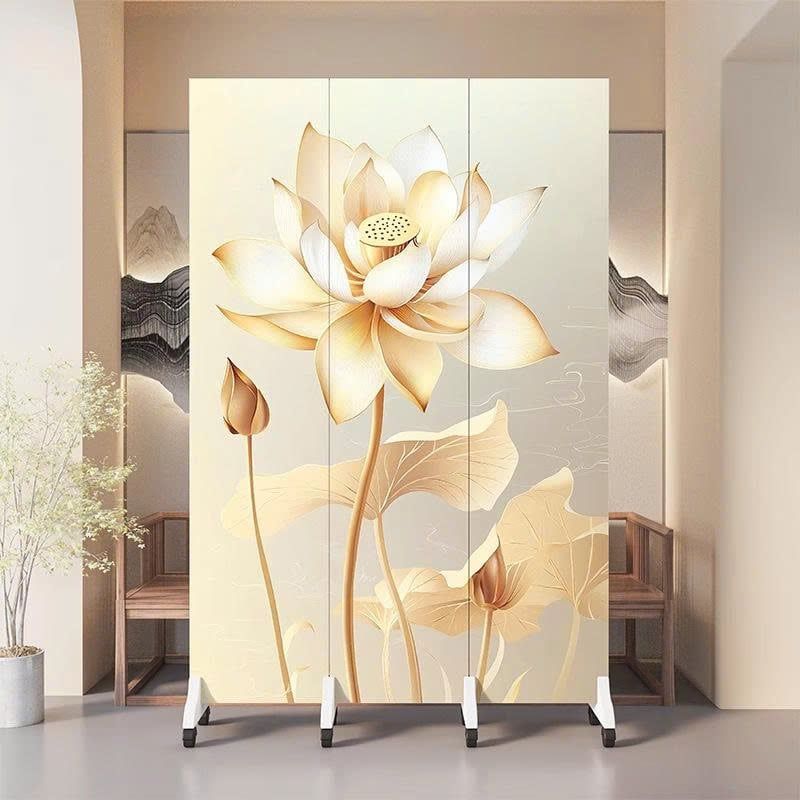 Vách Ngăn Trang Trí Hoa Sen Hồng Phong Cách Hiện Đại – Mẫu Cao Cấp Sang Trọng