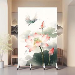 Vách Ngăn Trang Trí Hoa Sen Hồng Phong Cách Hiện Đại – Mẫu Cao Cấp Sang Trọng