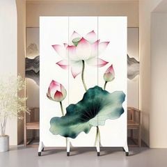 Vách Ngăn Trang Trí Hoa Sen Hồng Phong Cách Hiện Đại – Mẫu Cao Cấp Sang Trọng